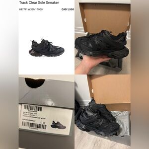 Balenciaga Black Track ClearSole Sneaker Box Label